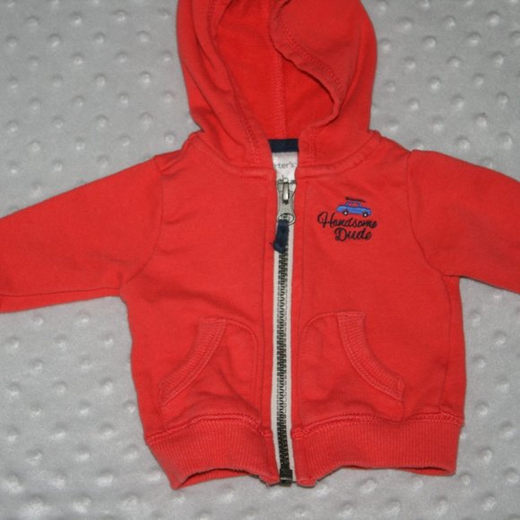 4/$20 Baby boy Carter's hoodie car newborn - Picture 6 of 13